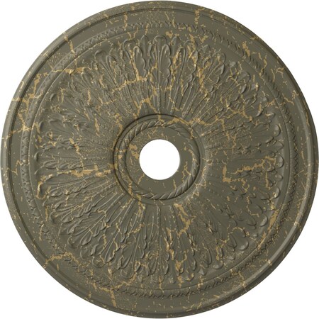 Ekena Millwork Oakleaf Ceiling Medallion (Canopies up to 6 1/4"), 29 1/8"OD x 3 5/8"ID x 1"P, Witch Hazel Crackle CM29OAWHC